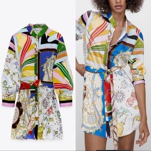 Zara printed mini dress